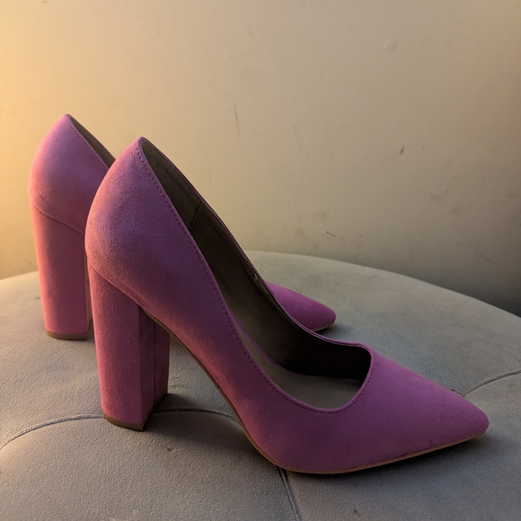 Madden Girl Vibrant Pink Block Heels - Picture 2 of 6